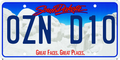 SD license plate 0ZND10