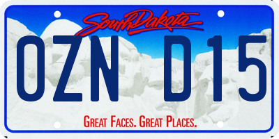 SD license plate 0ZND15