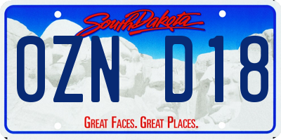 SD license plate 0ZND18