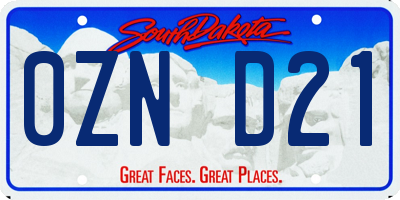 SD license plate 0ZND21