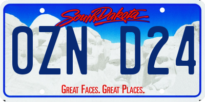 SD license plate 0ZND24
