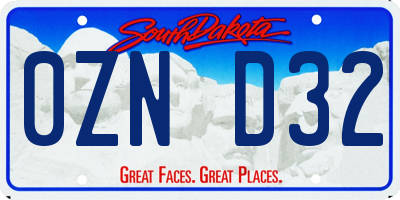SD license plate 0ZND32