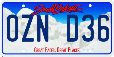 SD license plate 0ZND36