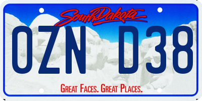 SD license plate 0ZND38