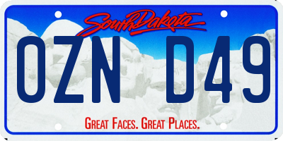 SD license plate 0ZND49