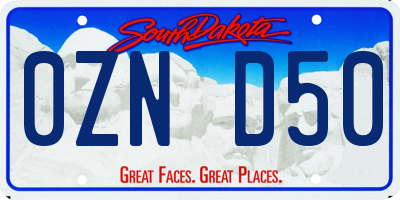 SD license plate 0ZND50