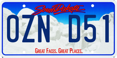 SD license plate 0ZND51