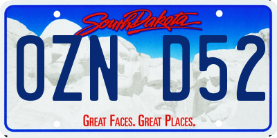 SD license plate 0ZND52