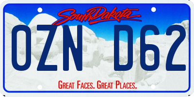 SD license plate 0ZND62