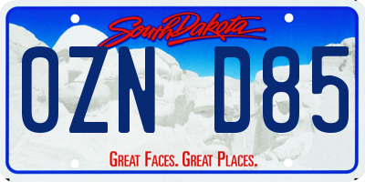 SD license plate 0ZND85