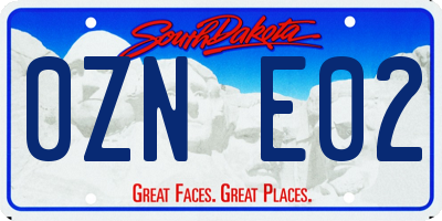 SD license plate 0ZNE02