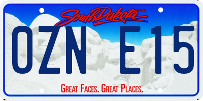 SD license plate 0ZNE15