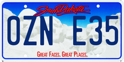 SD license plate 0ZNE35
