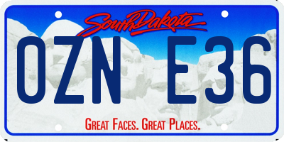 SD license plate 0ZNE36
