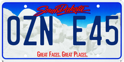 SD license plate 0ZNE45
