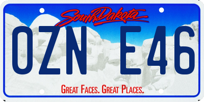 SD license plate 0ZNE46