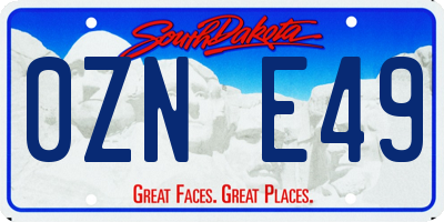 SD license plate 0ZNE49