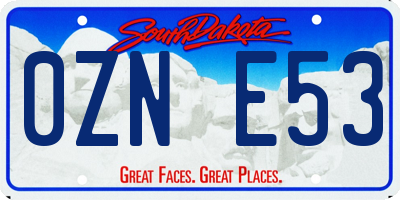 SD license plate 0ZNE53