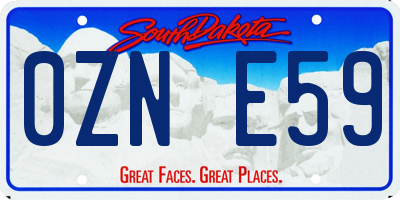 SD license plate 0ZNE59