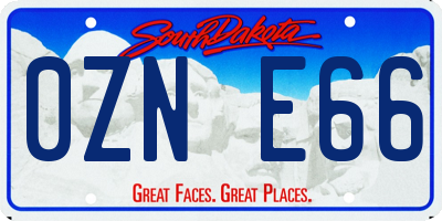 SD license plate 0ZNE66