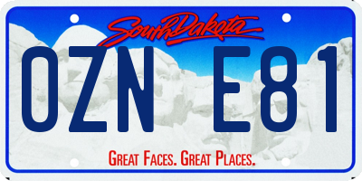 SD license plate 0ZNE81