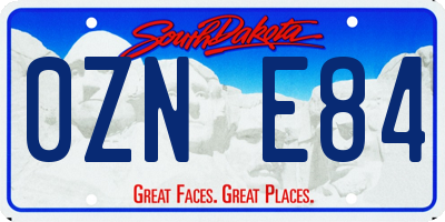 SD license plate 0ZNE84