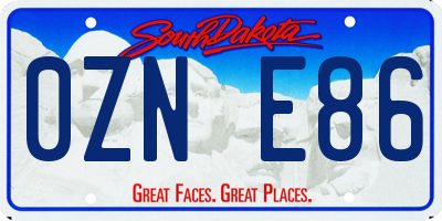 SD license plate 0ZNE86