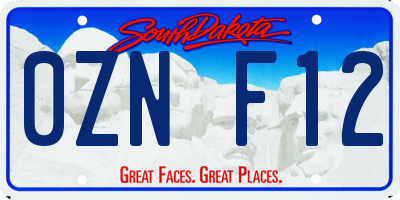 SD license plate 0ZNF12