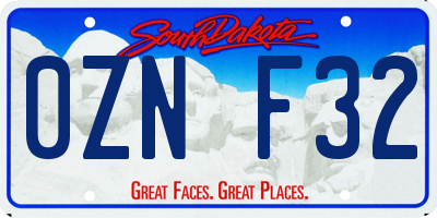 SD license plate 0ZNF32