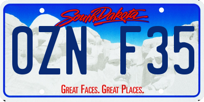 SD license plate 0ZNF35