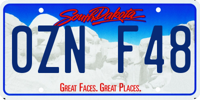 SD license plate 0ZNF48