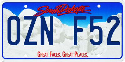 SD license plate 0ZNF52