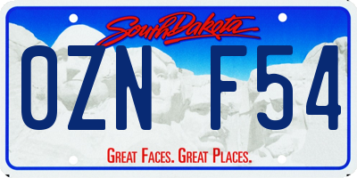 SD license plate 0ZNF54