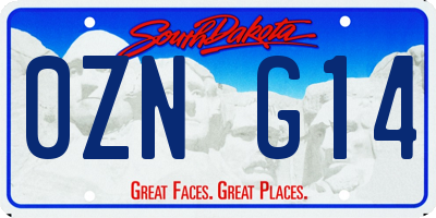 SD license plate 0ZNG14