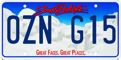 SD license plate 0ZNG15