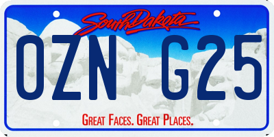 SD license plate 0ZNG25