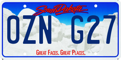 SD license plate 0ZNG27
