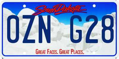 SD license plate 0ZNG28