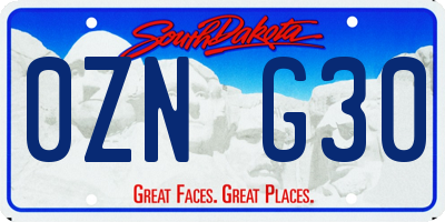 SD license plate 0ZNG30