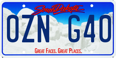SD license plate 0ZNG40