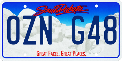 SD license plate 0ZNG48