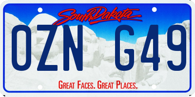 SD license plate 0ZNG49