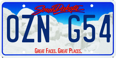 SD license plate 0ZNG54
