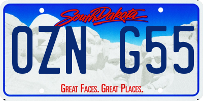 SD license plate 0ZNG55