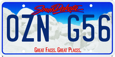 SD license plate 0ZNG56