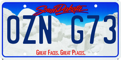 SD license plate 0ZNG73