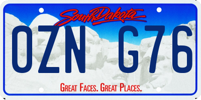 SD license plate 0ZNG76