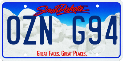 SD license plate 0ZNG94