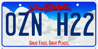 SD license plate 0ZNH22