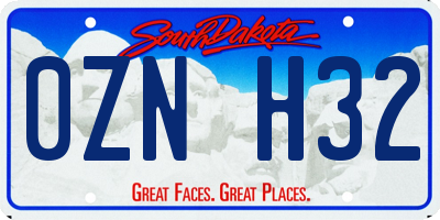 SD license plate 0ZNH32